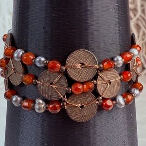 Vintage Sigrid Olsen, bohemian chic, wide toggle bracelet